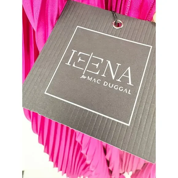 MAC DUGGAL Dress Size 4 Evening Gown NEW Fuchsia Pleated Cut Out Lace Up Back - Picture 3 of 7